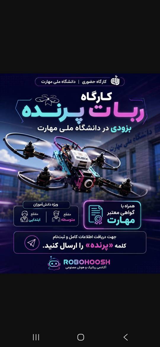 پوستر کارگاه ربات پرنده